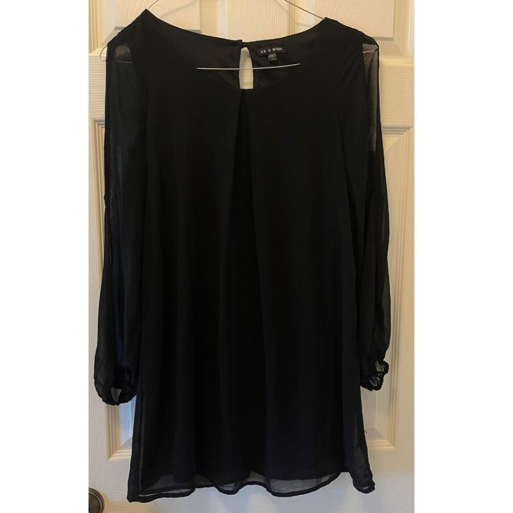 Women's | As U Wish | Size: Small | Mini Dress | Cut outs in the sleeves | Black